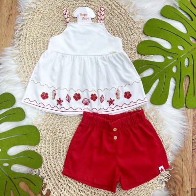 Conjunto Praiano Vermelho e Off